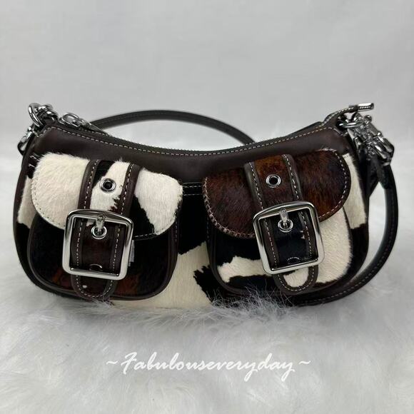 Coach Ashton Bag With Cow Print Shoulder/Crossbody CCC83 NWT - Picture 2 of 9